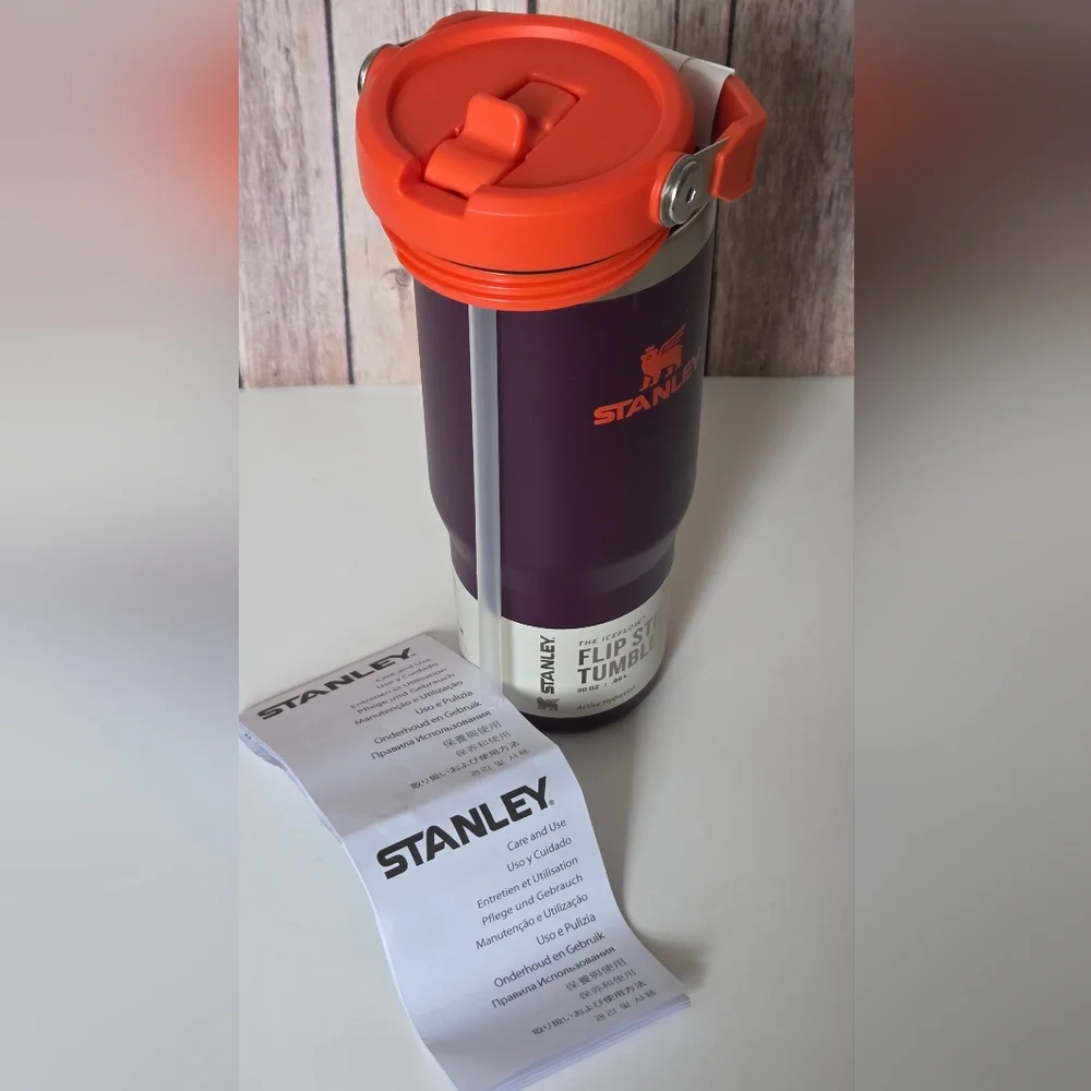 Stanley Purple & Orange Flip Straw 30oz Tumbler NWT - Picture 5 of 11
